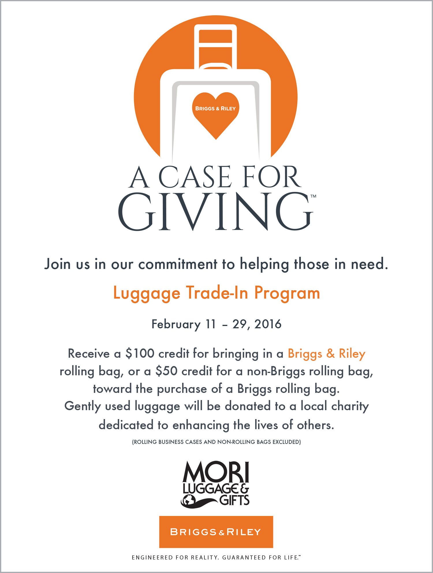Mori Luggage & Gifts Joins National Luggage Tradein Charity Initiative From Briggs & Riley